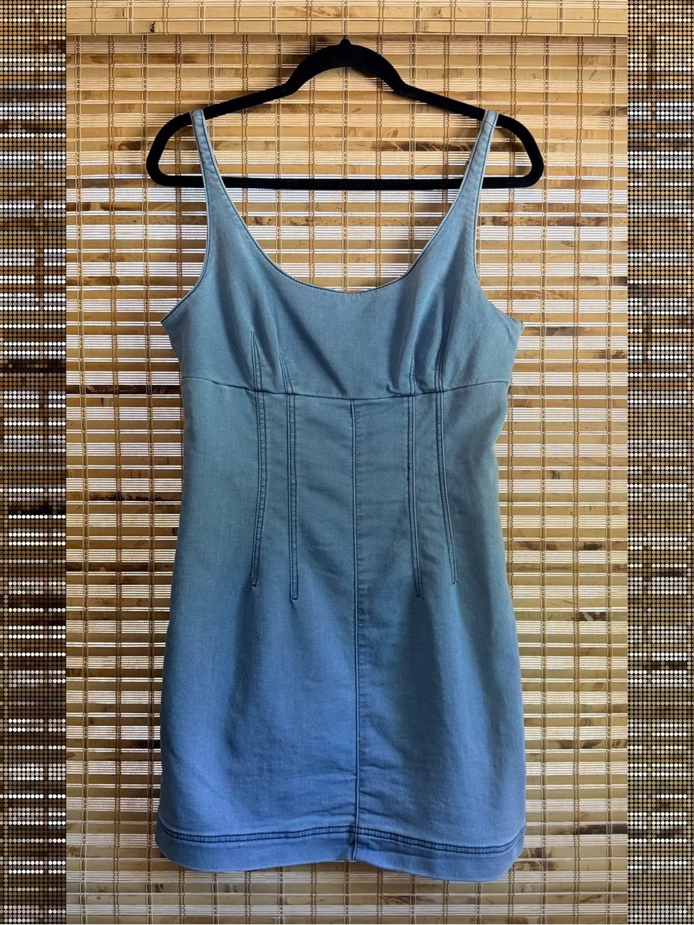 🩵 Faux-Denim Side-Zip Midi-Dress 🩵